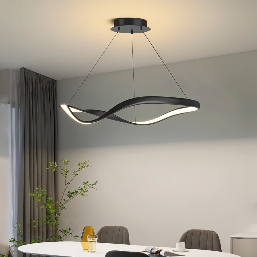 Aurelia Curve LED Chandelier With Diffused Ambient Glow For Modern Spaces