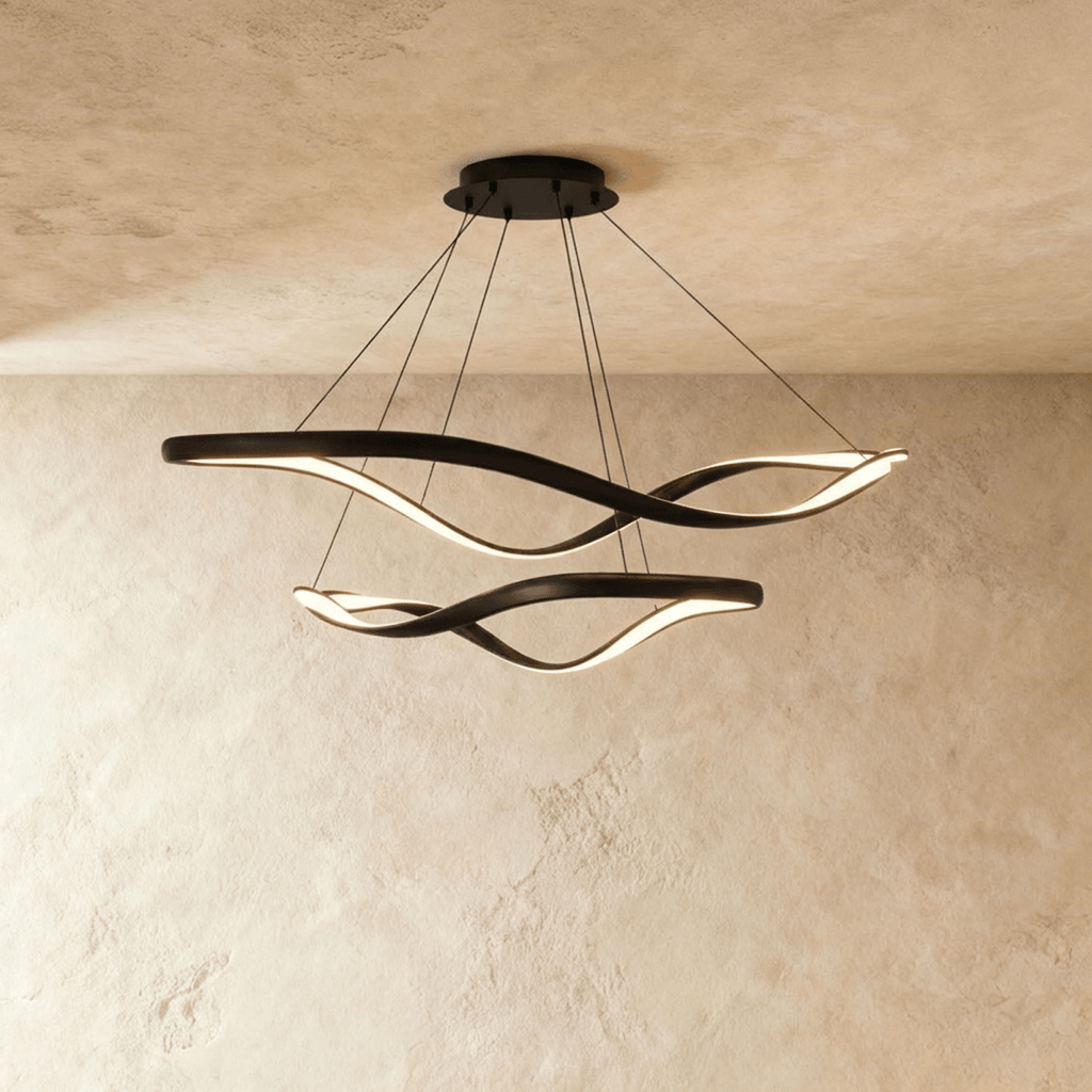Aurelia Curve LED Chandelier With Diffused Ambient Glow For Modern Spaces