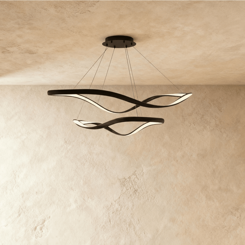 Aurelia Curve LED Chandelier With Diffused Ambient Glow For Modern Spaces