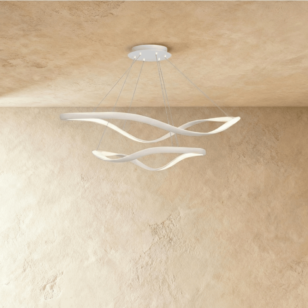 Aurelia Curve LED Chandelier With Diffused Ambient Glow For Modern Spaces