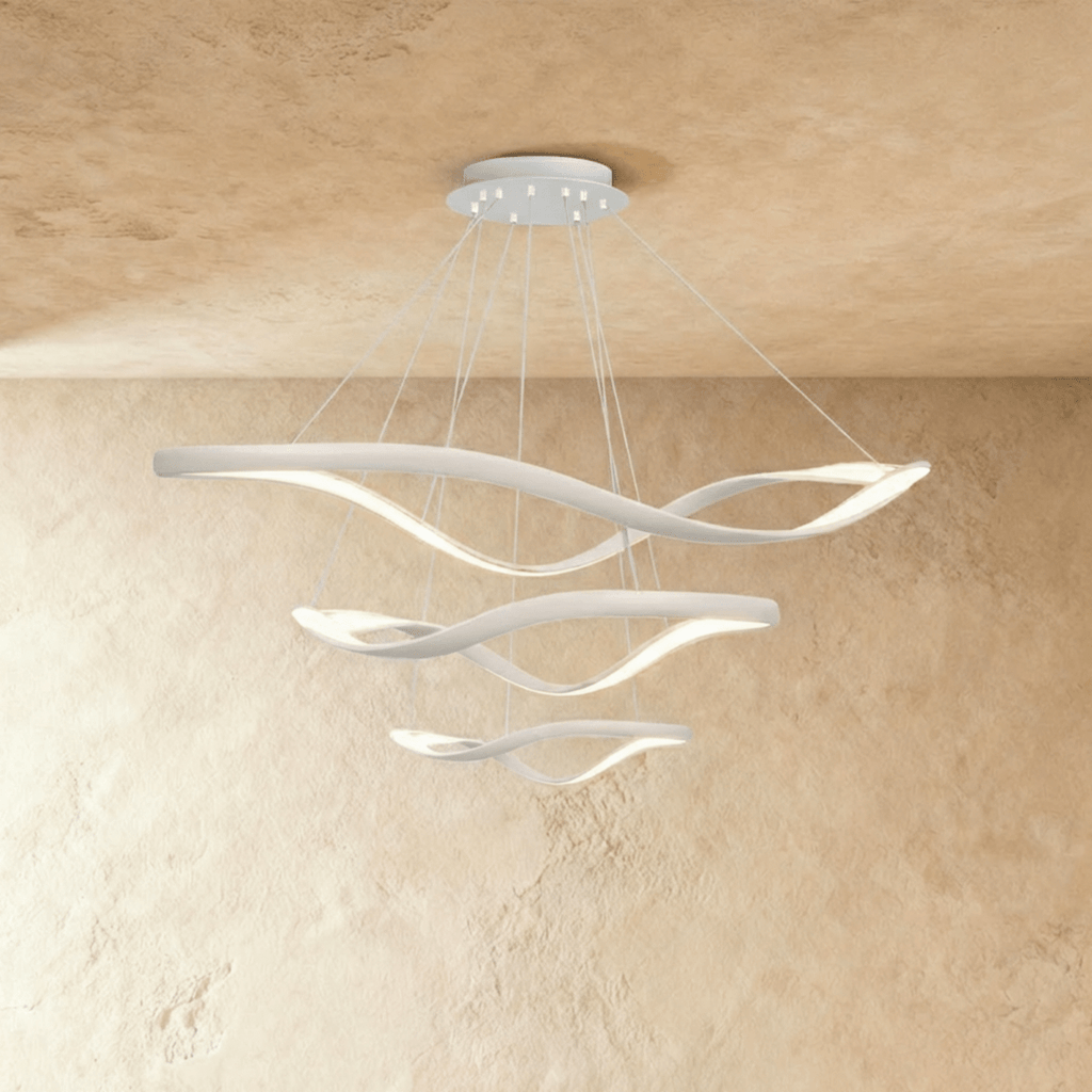 Aurelia Curve LED Chandelier With Diffused Ambient Glow For Modern Spaces