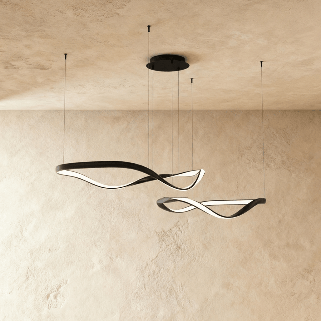 Aurelia Curve LED Chandelier With Diffused Ambient Glow For Modern Spaces
