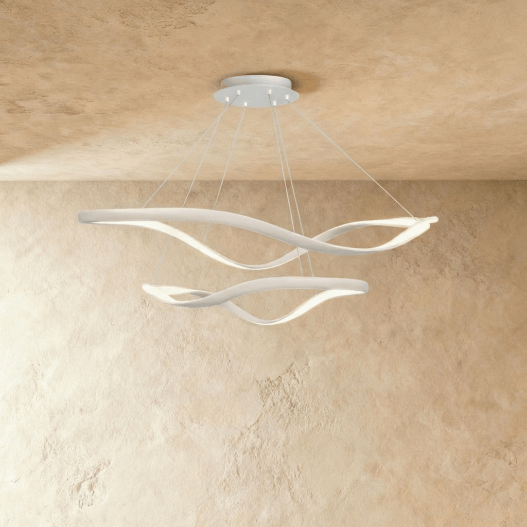 Aurelia Curve LED Chandelier With Diffused Ambient Glow For Modern Spaces