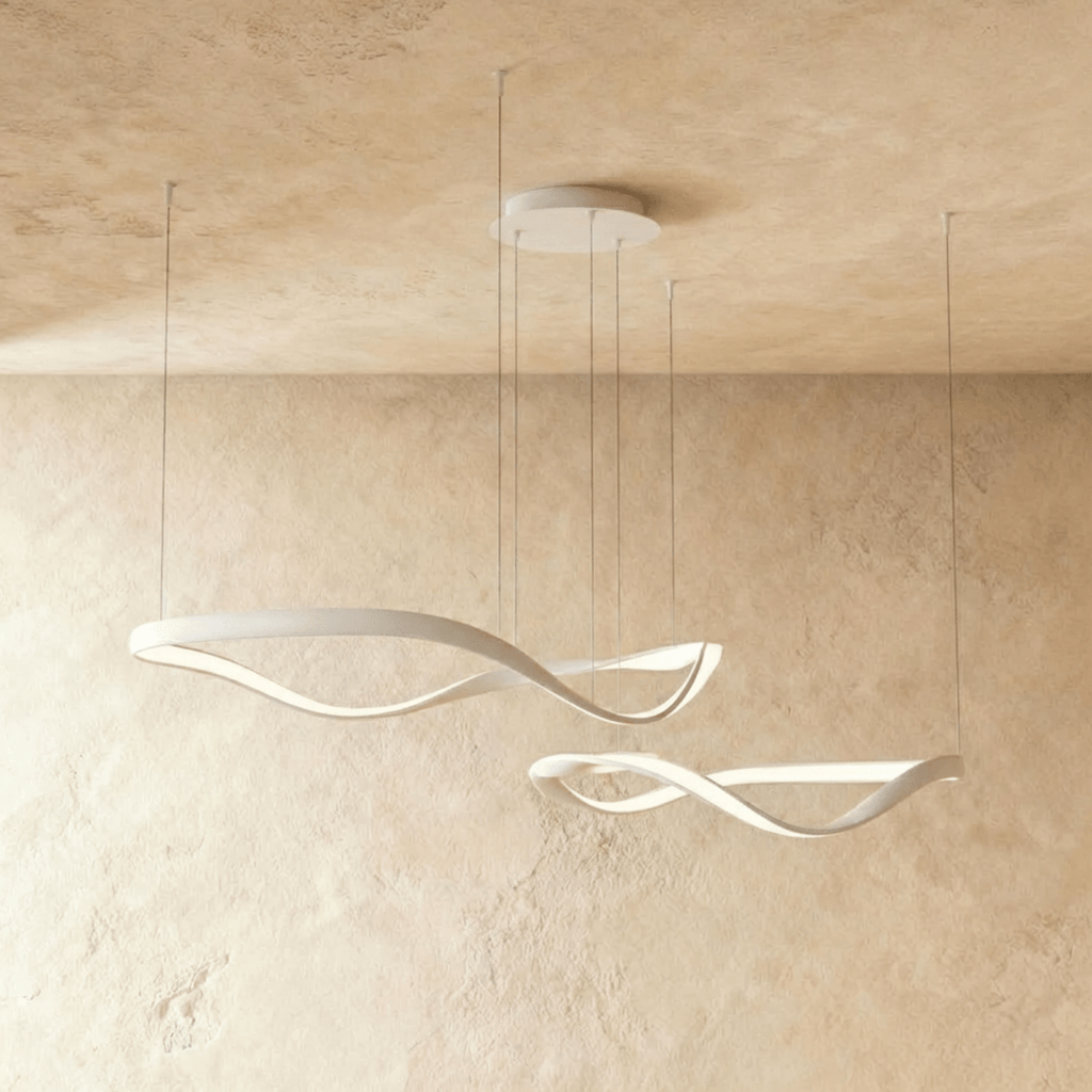 Aurelia Curve LED Chandelier With Diffused Ambient Glow For Modern Spaces