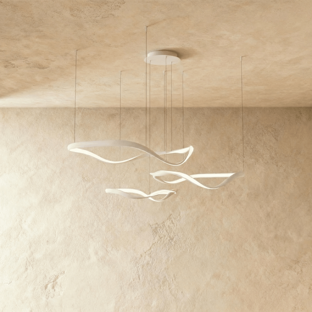 Aurelia Curve LED Chandelier With Diffused Ambient Glow For Modern Spaces