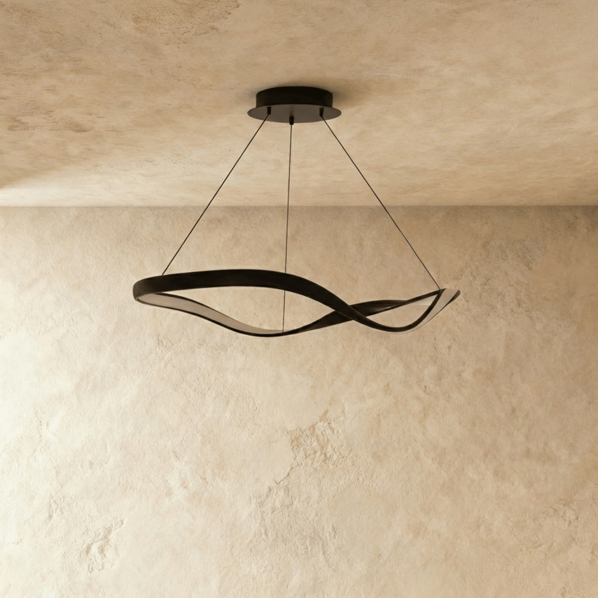Aurelia Curve LED Chandelier With Diffused Ambient Glow For Modern Spaces