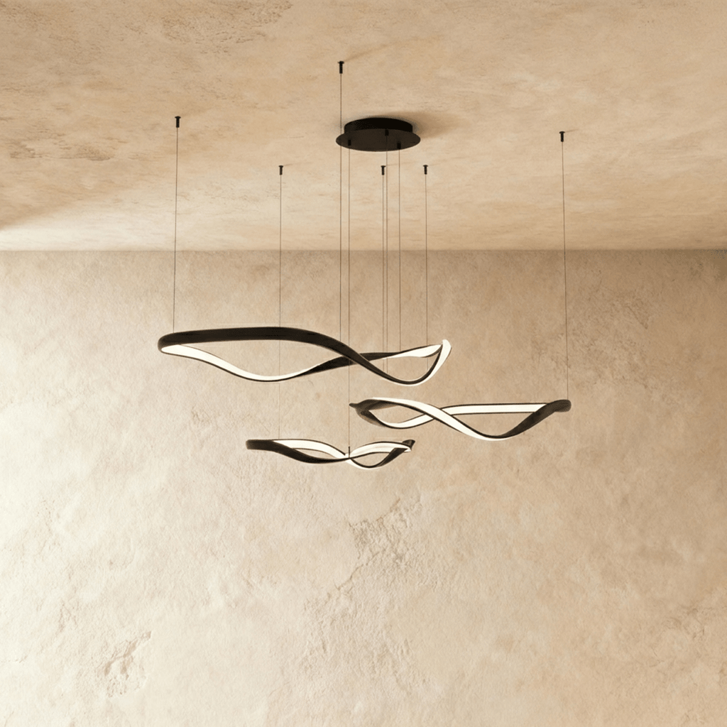 Aurelia Curve LED Chandelier With Diffused Ambient Glow For Modern Spaces