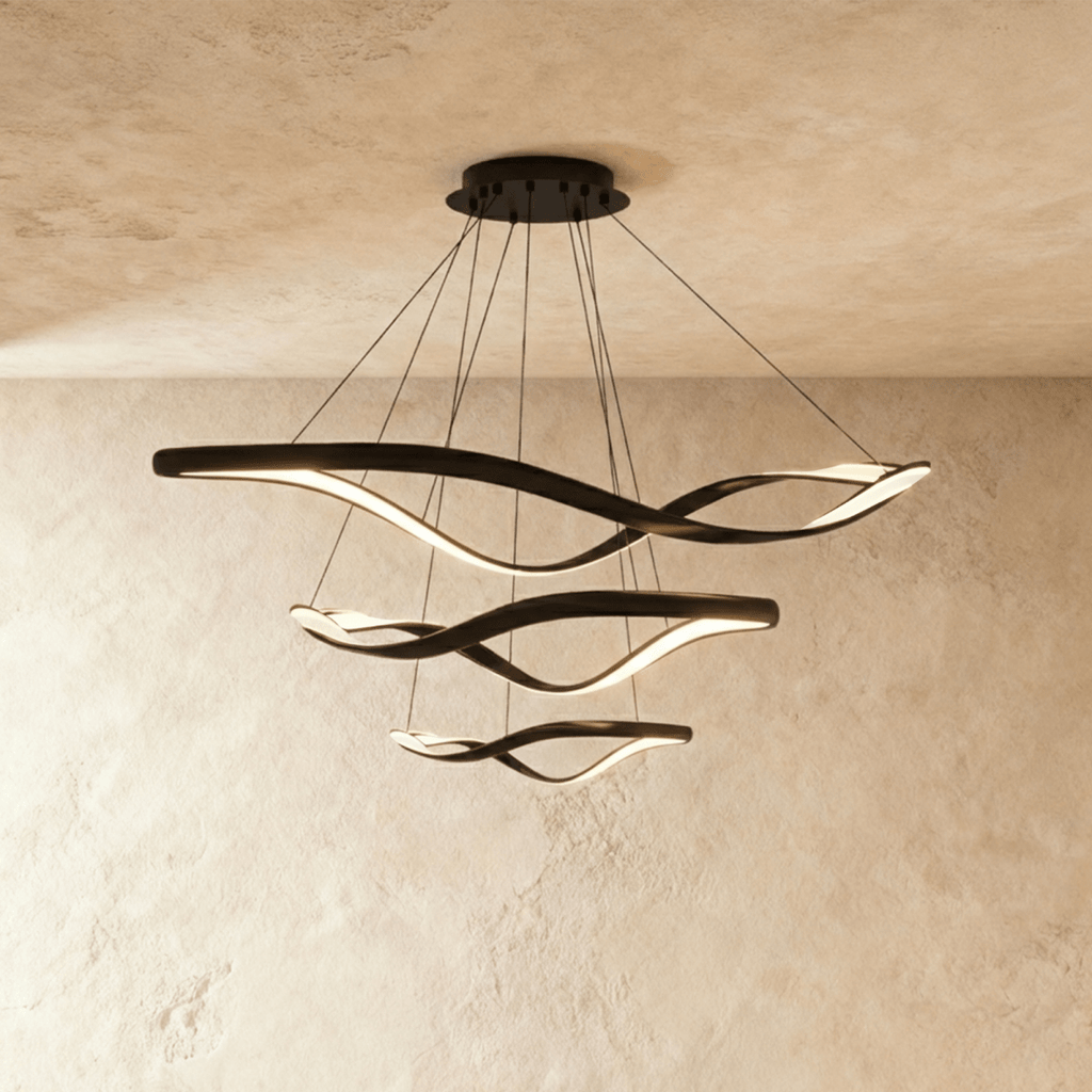 Aurelia Curve LED Chandelier With Diffused Ambient Glow For Modern Spaces