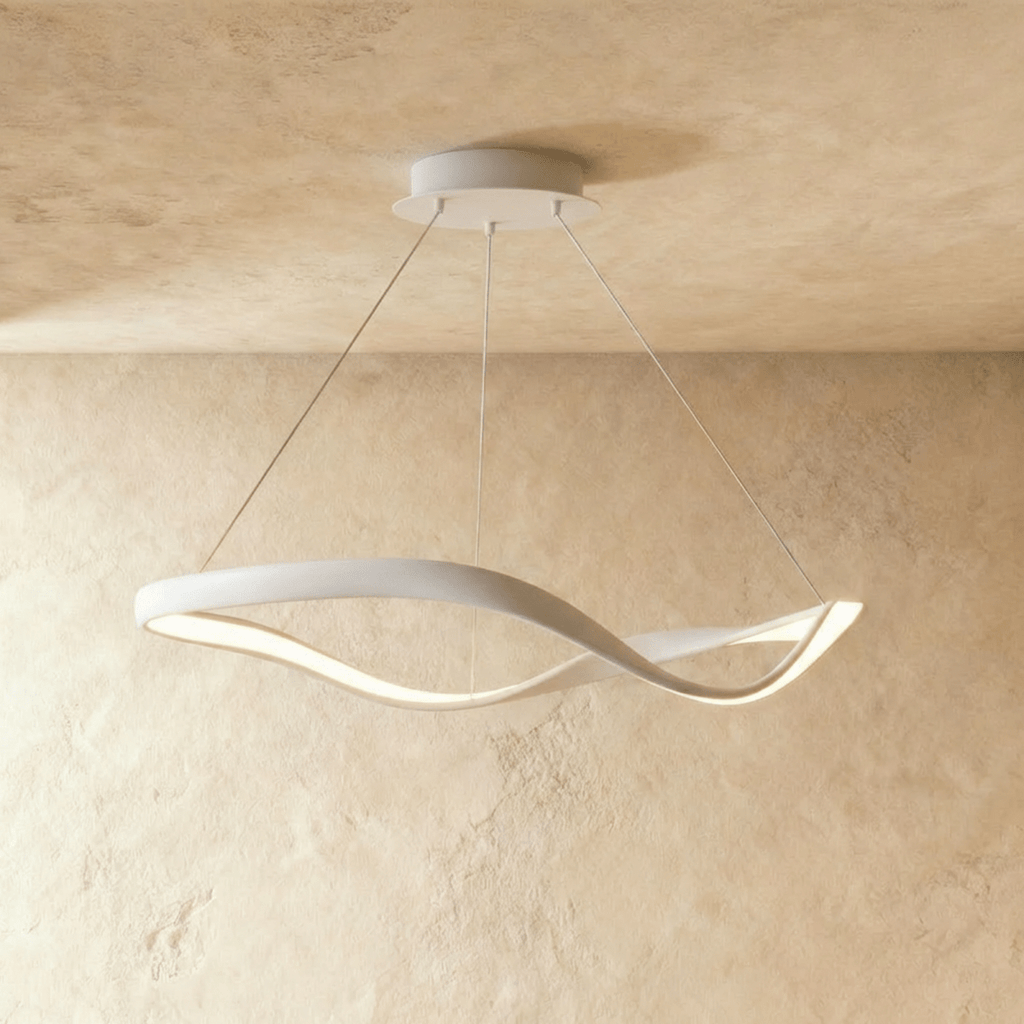 Aurelia Curve LED Chandelier With Diffused Ambient Glow For Modern Spaces