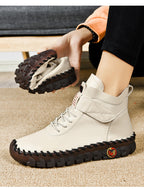 Elegante Jeans-Stiefeletten aus geprägtem Leder mit gepolstertem Komfort