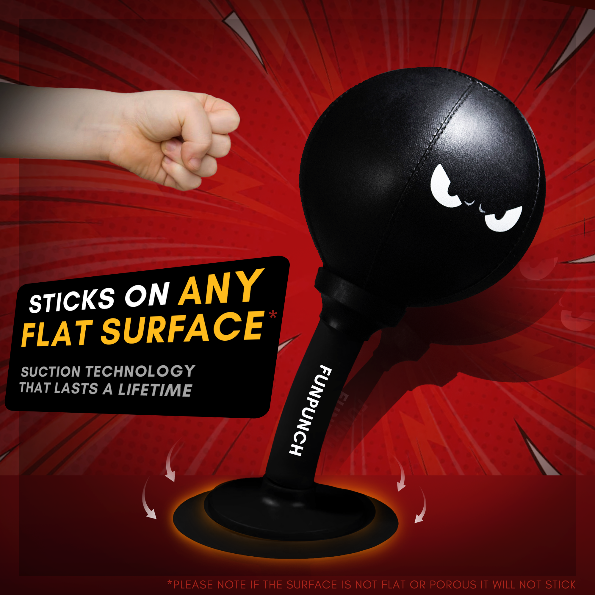 Suction-Mounted Punching Ball Made For Kids' Active Play