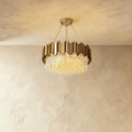 Luminara Cascade Crystal Chandelier In Gold Finish For Dining Rooms