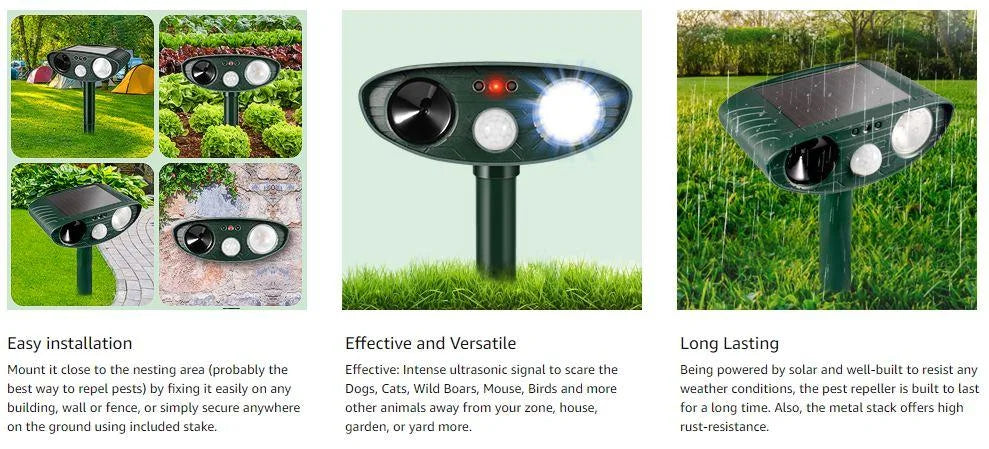 FloraShield Solar Motion-Activated Deer Repeller For Yards And Gardens
