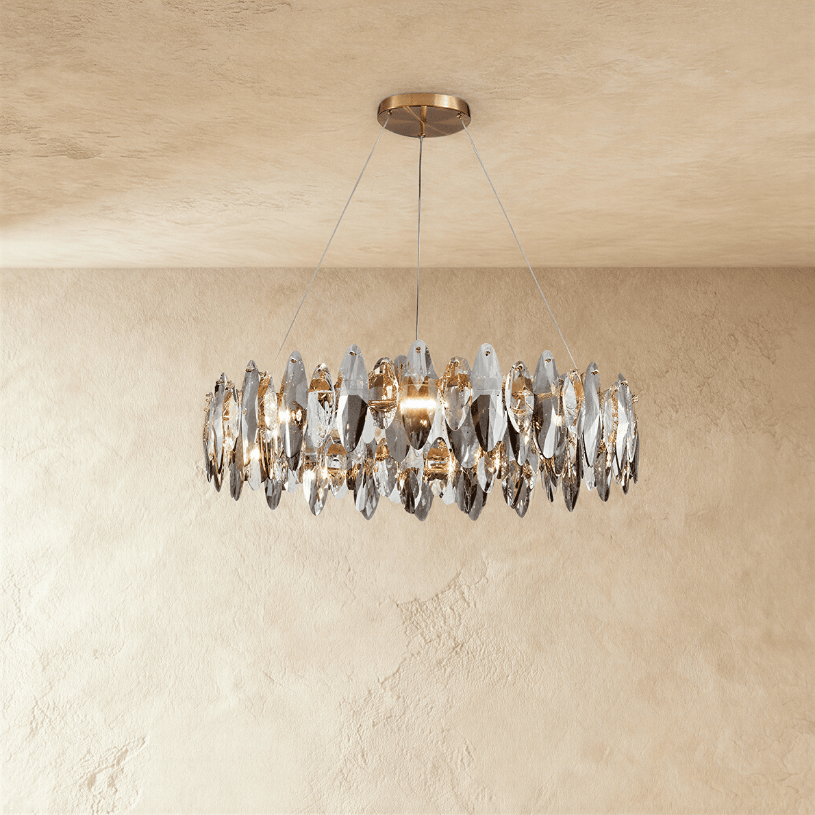 Lumina Crystal Cascade Chandelier for Glamorous Living Spaces