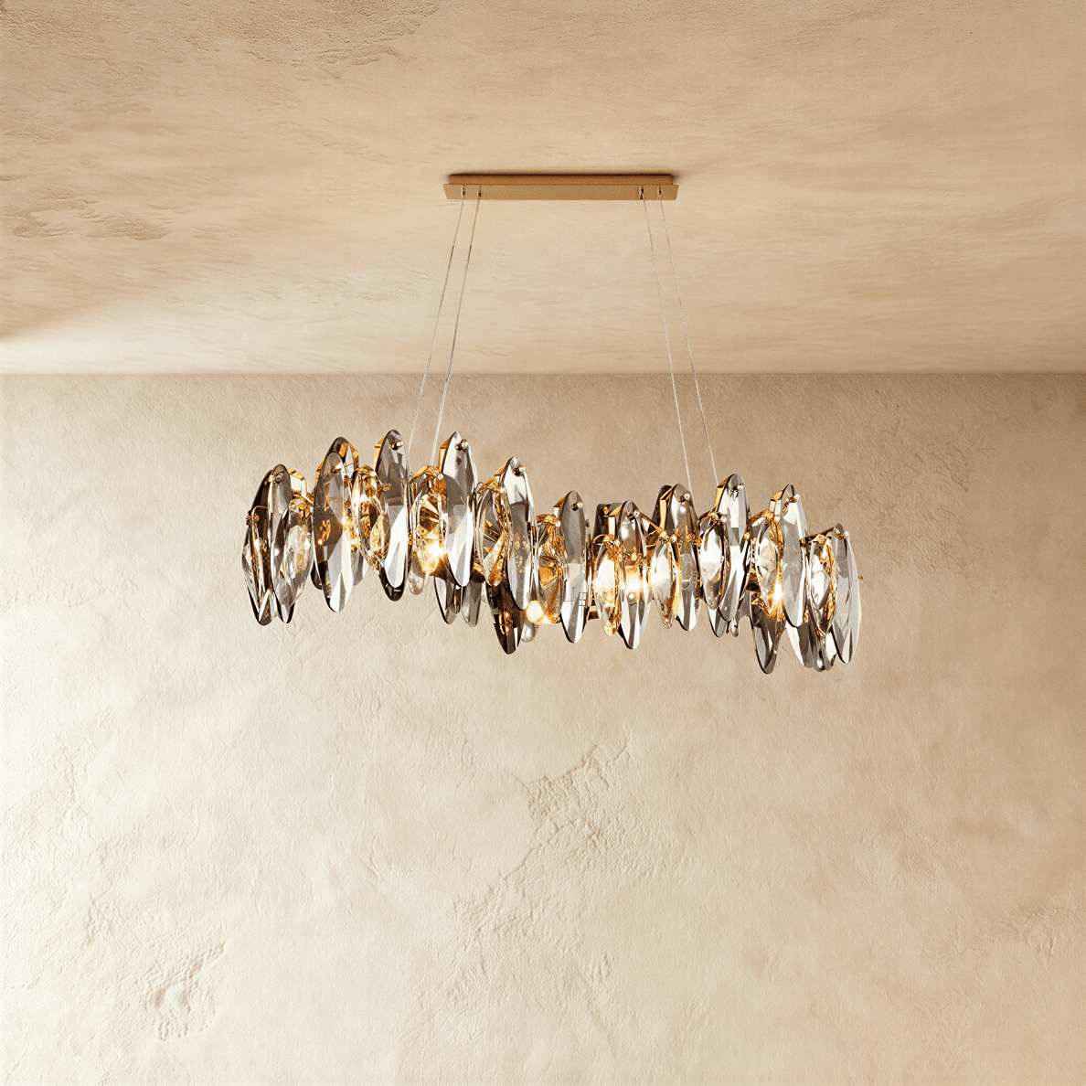 Lumina Crystal Cascade Chandelier for Glamorous Living Spaces