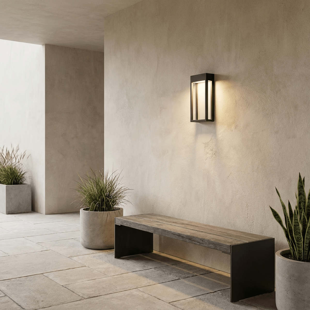Aurelia Outdoor Wall Light Stainless Steel Black Finish