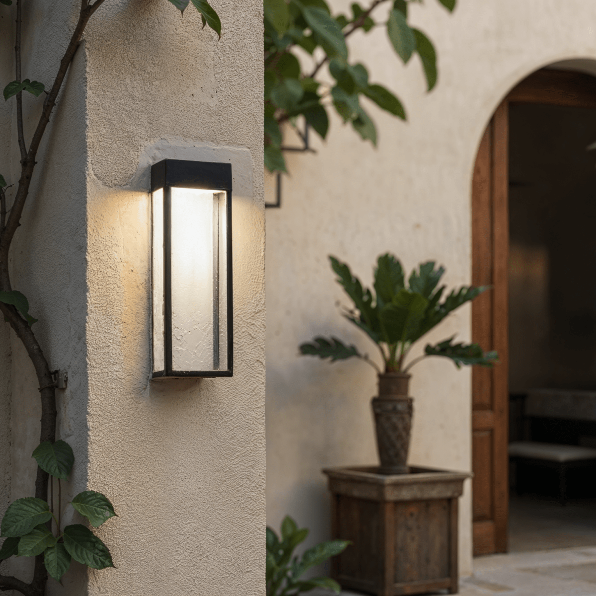 Aurelia Outdoor Wall Light Stainless Steel Black Finish