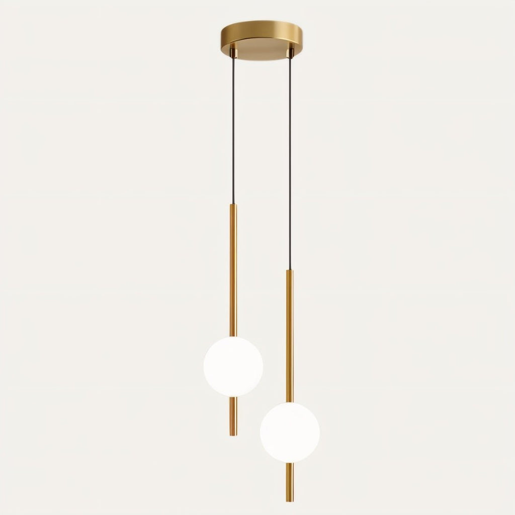 Candeeiro pendente Lyra com globo de vidro ajustável e LED substituível