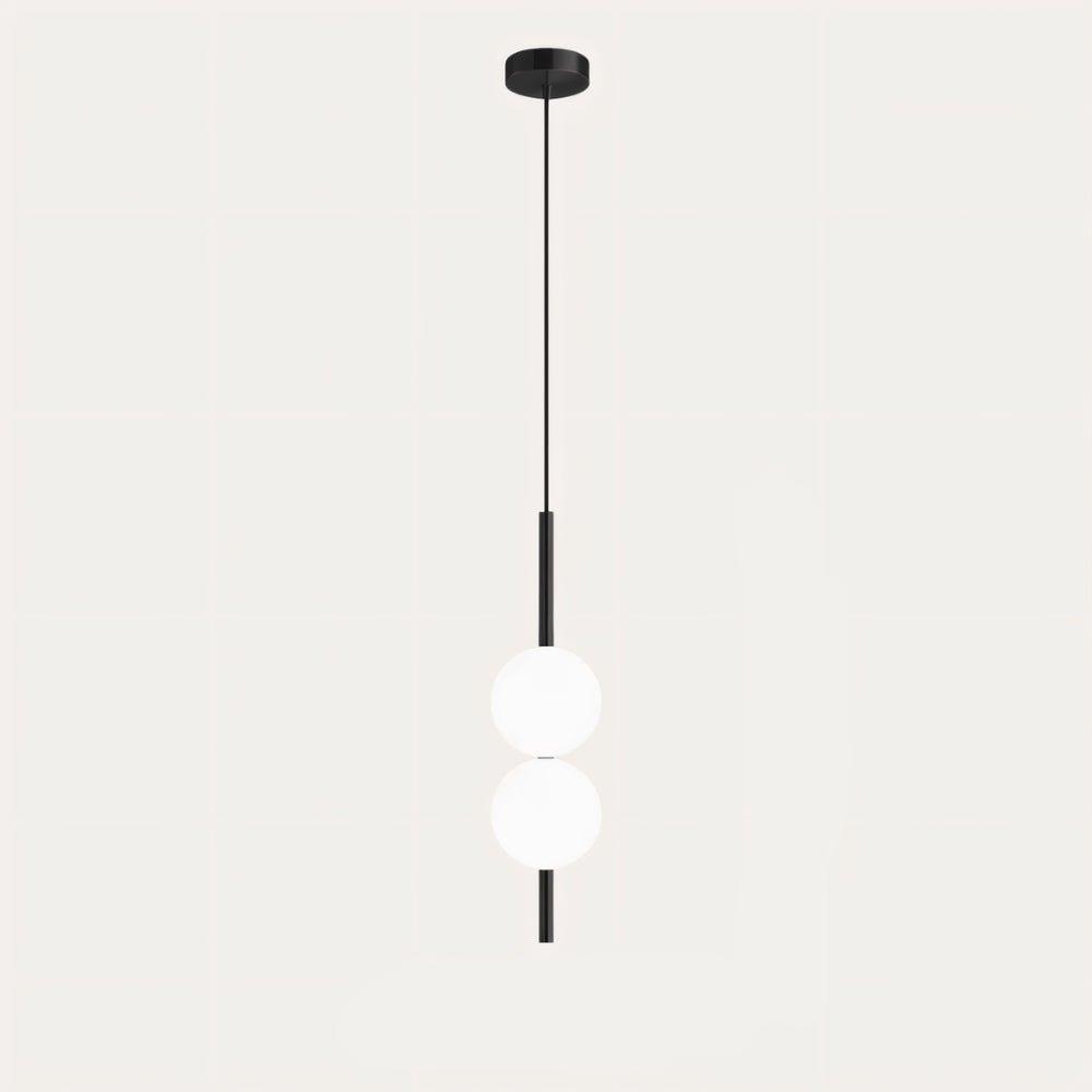 Candeeiro pendente Lyra com globo de vidro ajustável e LED substituível