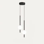 Candeeiro pendente Lyra com globo de vidro ajustável e LED substituível