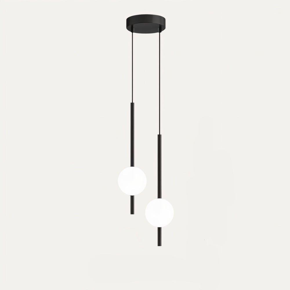 Candeeiro pendente Lyra com globo de vidro ajustável e LED substituível
