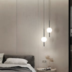 Candeeiro pendente Lyra com globo de vidro ajustável e LED substituível