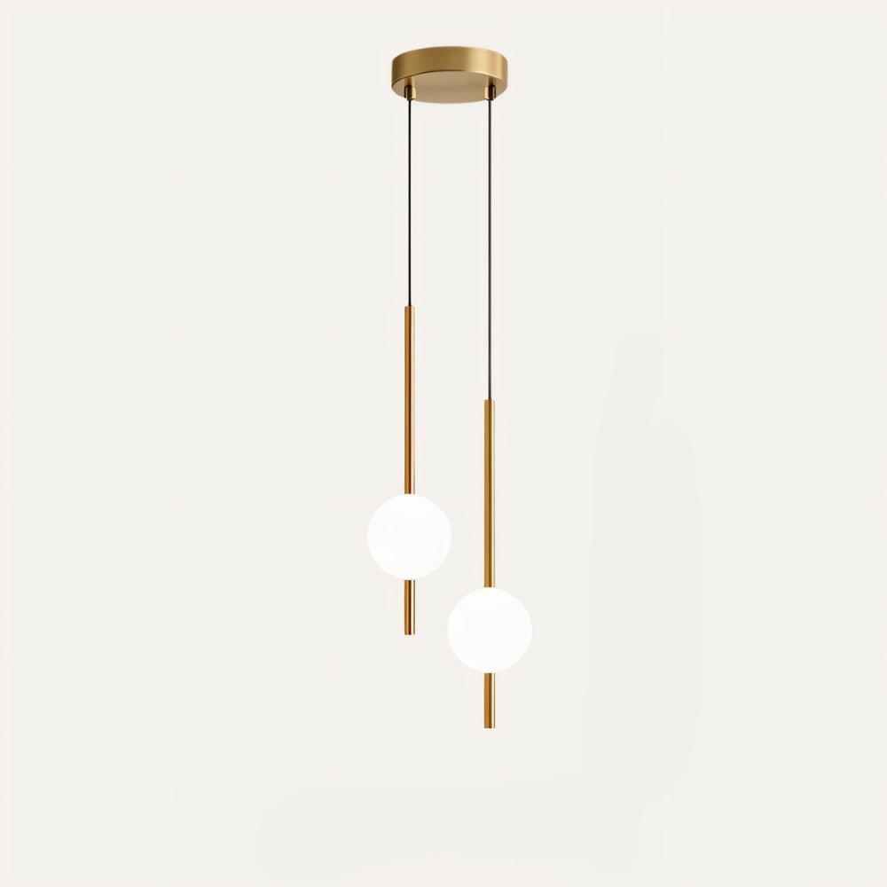 Candeeiro pendente Lyra com globo de vidro ajustável e LED substituível