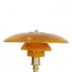 Geometryczna lampka biurkowa z miedzianą podstawą, lampa stołowa Asterin w stylu art déco