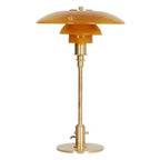 Geometryczna lampka biurkowa z miedzianą podstawą, lampa stołowa Asterin w stylu art déco