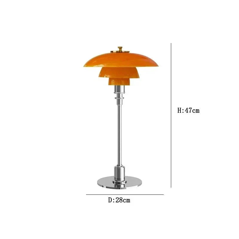 Geometryczna lampka biurkowa z miedzianą podstawą, lampa stołowa Asterin w stylu art déco
