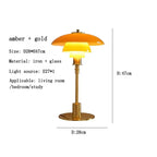 Geometryczna lampka biurkowa z miedzianą podstawą, lampa stołowa Asterin w stylu art déco
