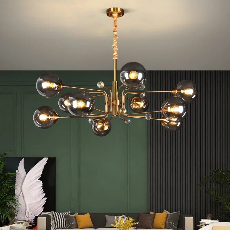 Lumora Opulent Glass Chandelier For Elegant Living Spaces