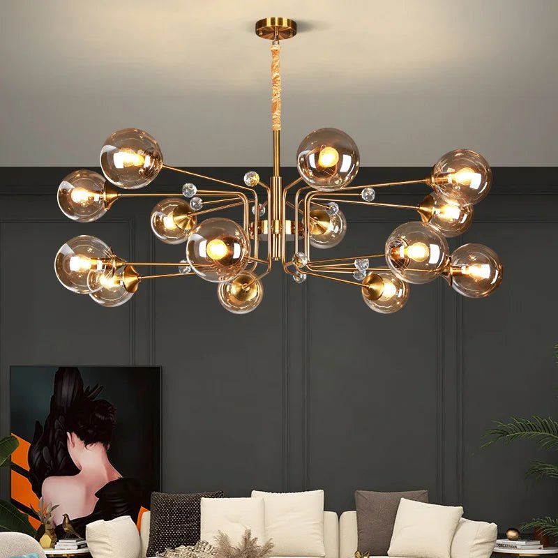Lumora Opulent Glass Chandelier For Elegant Living Spaces