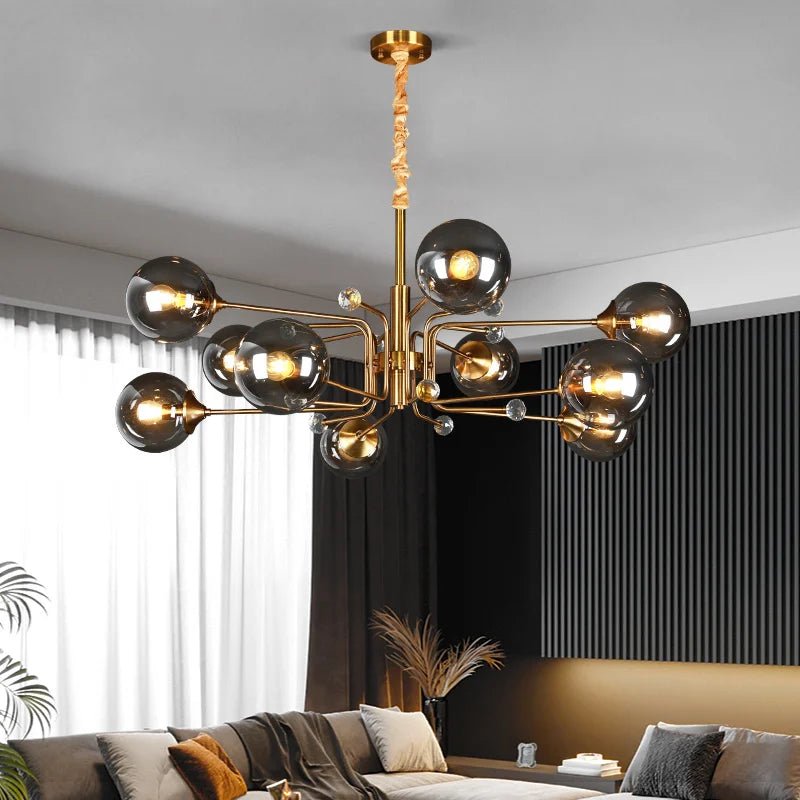 Lumora Opulent Glass Chandelier For Elegant Living Spaces