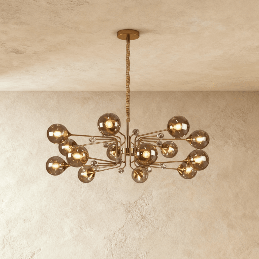 Lumora Opulent Glass Chandelier For Elegant Living Spaces