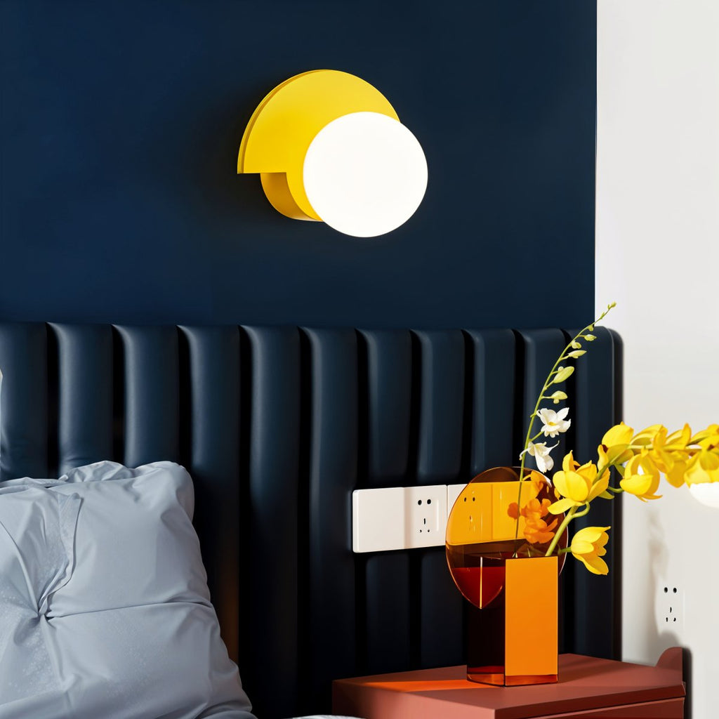 Lumenorb Modern Glass Ball Wall Light With Sleek Metal Finish