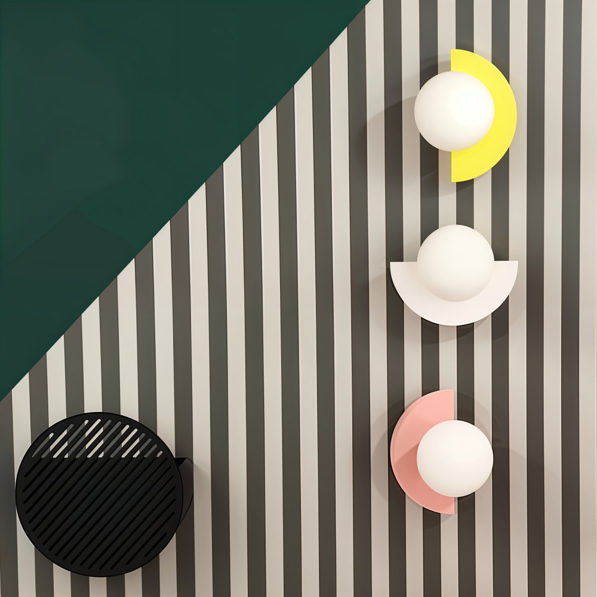 Lumenorb Modern Glass Ball Wall Light With Sleek Metal Finish