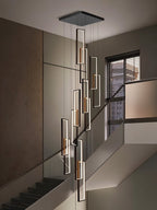 Lampadario rettangolare per scala Aldarj Loftline LED