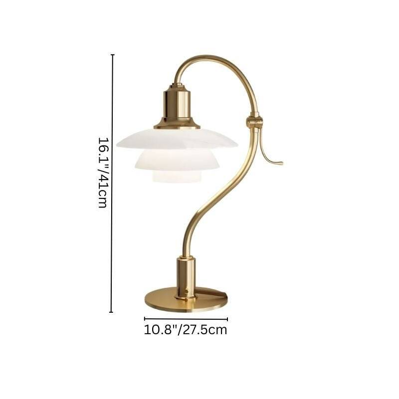 Aurelia Frosted Glass Desk Lamp With Aluminum Arm And Soft Ambient Lighting