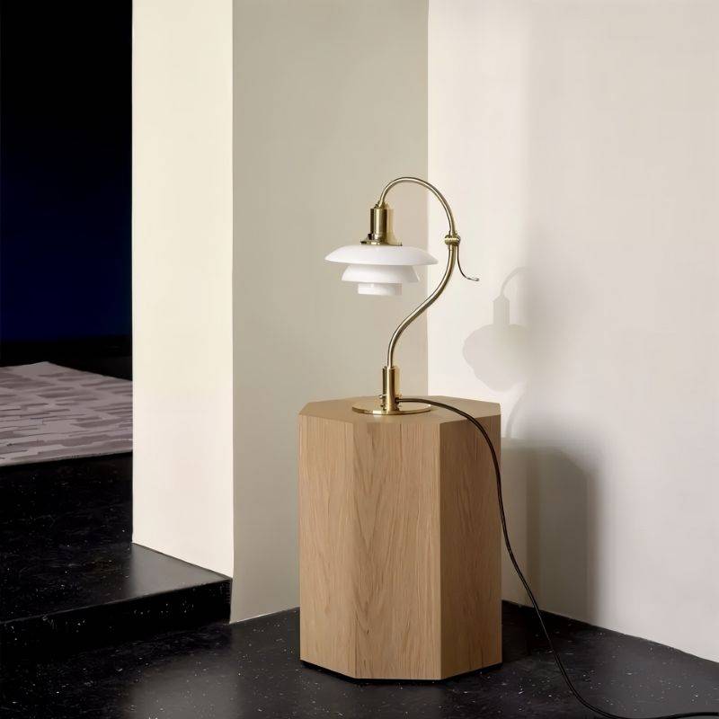 Aurelia Frosted Glass Desk Lamp With Aluminum Arm And Soft Ambient Lighting