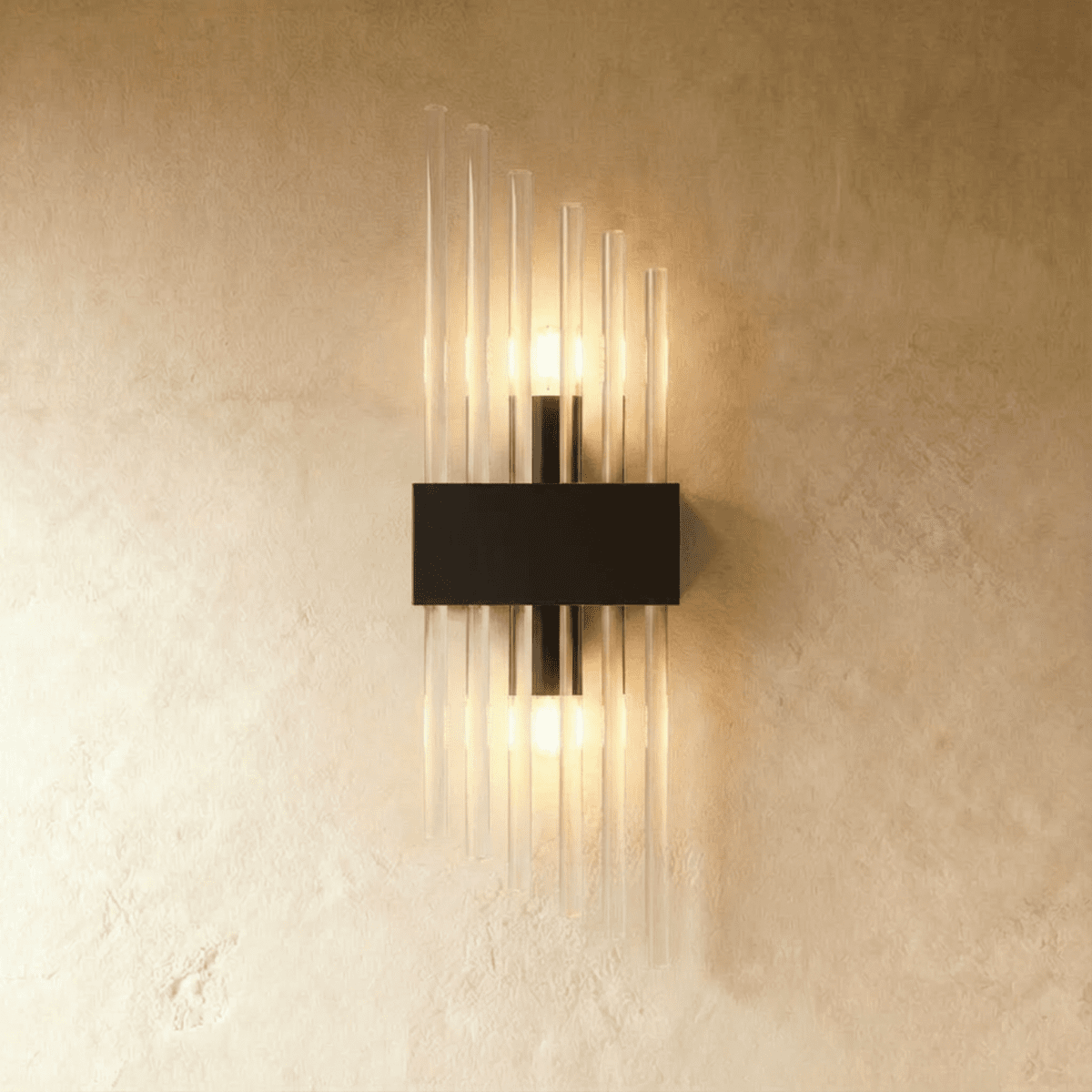 Aurora Crystal Prism Wall Lamp Stainless Steel With Soft LED Glow