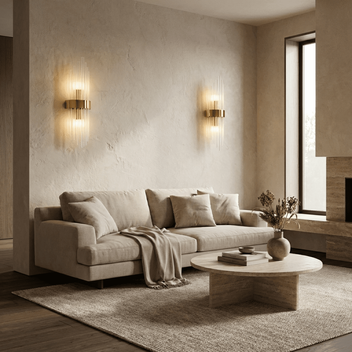 Aurora Crystal Prism Wall Lamp Stainless Steel With Soft LED Glow