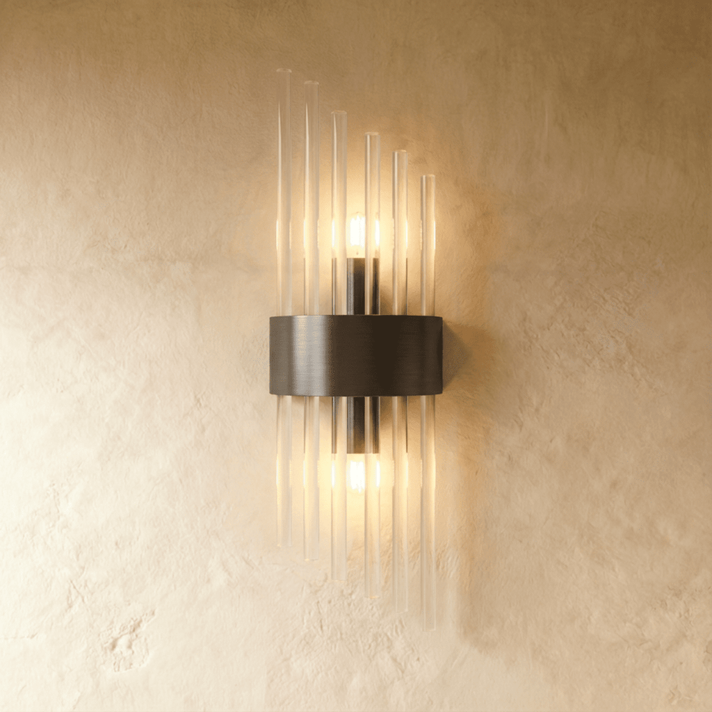 Aurora Crystal Prism Wall Lamp Stainless Steel With Soft LED Glow