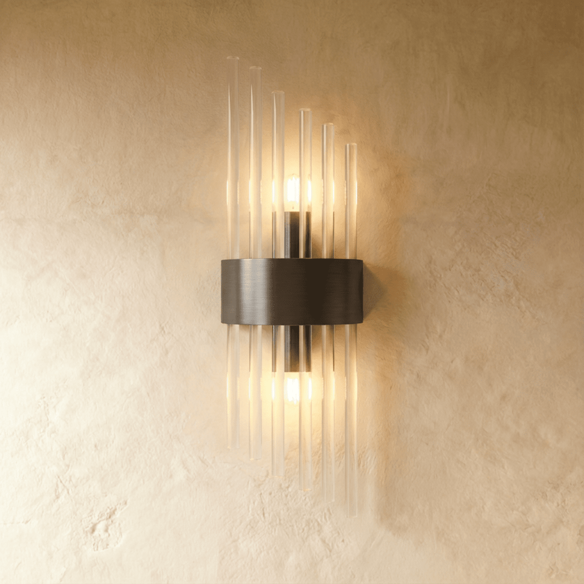 Aurora Crystal Prism Wall Lamp Stainless Steel With Soft LED Glow