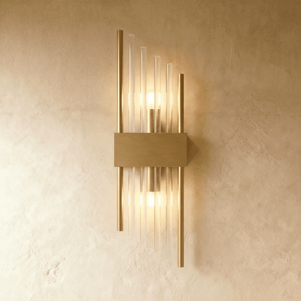 Aurora Crystal Prism Wall Lamp Stainless Steel With Soft LED Glow