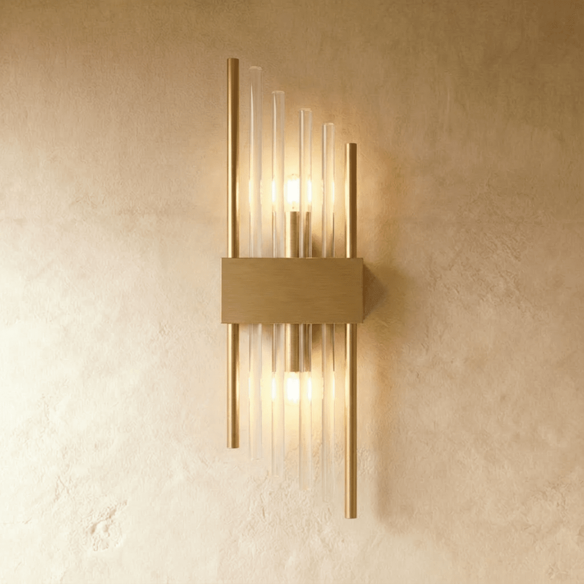 Aurora Crystal Prism Wall Lamp Stainless Steel With Soft LED Glow
