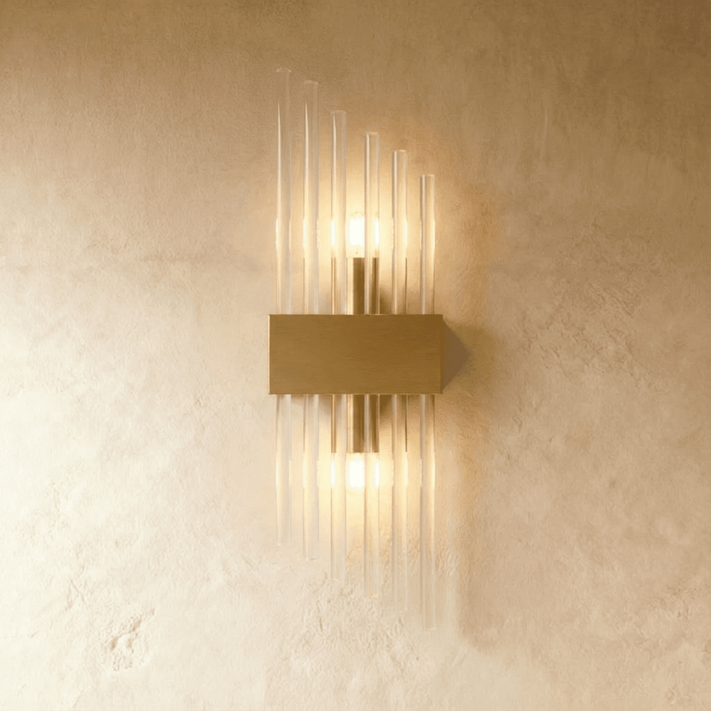 Aurora Crystal Prism Wall Lamp Stainless Steel With Soft LED Glow