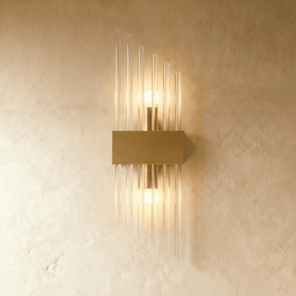 Aurora Crystal Prism Wall Lamp Stainless Steel With Soft LED Glow
