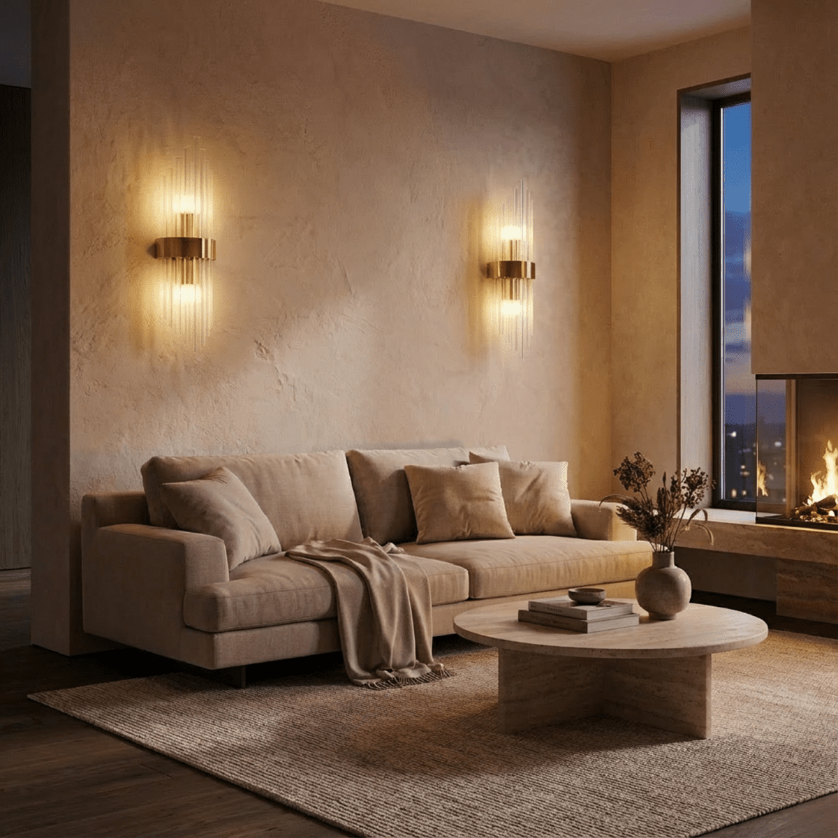 Aurora Crystal Prism Wall Lamp Stainless Steel With Soft LED Glow
