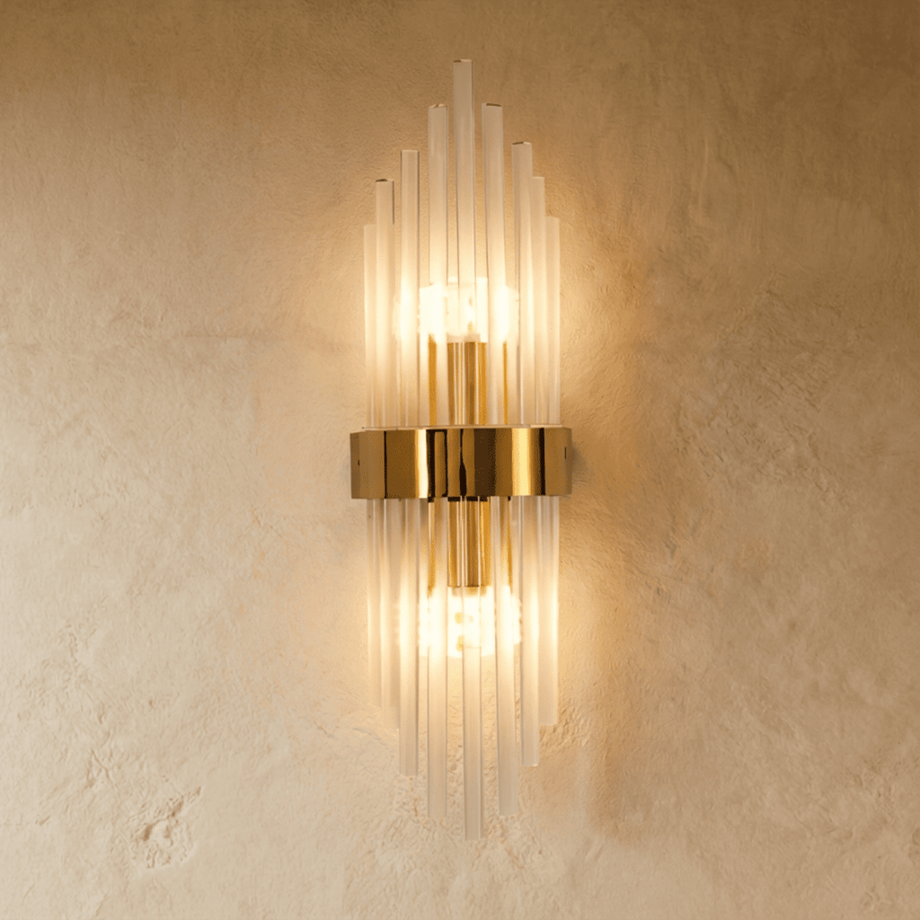 Aurora Crystal Prism Wall Lamp Stainless Steel With Soft LED Glow